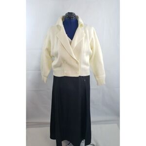 Axiom‎ Petite Acrylic Chunky Notched Lapel Autumn Cardigan Sweater Medium   Z75
